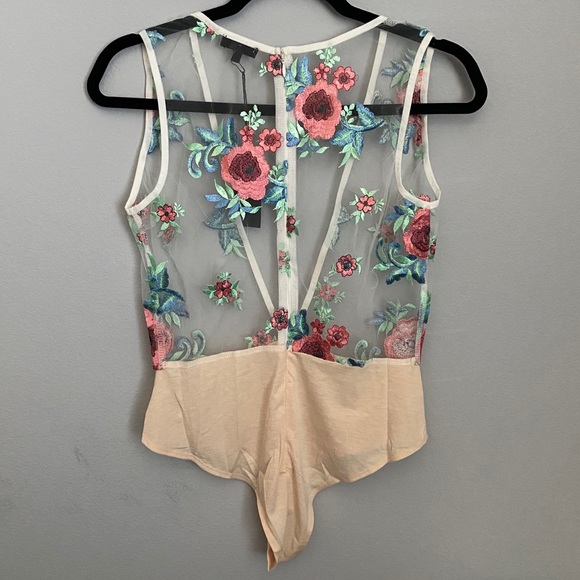 Lucca Couture Lily Embroidered Sheer Bodysuit - Picture 3 of 4